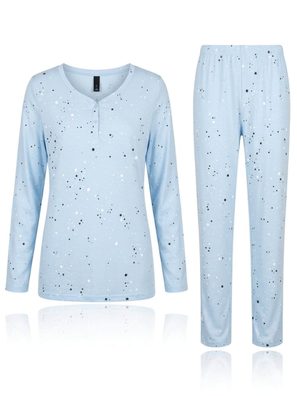 NWT Ambrielle Starry Sleep Set 2PC Henley Pajamas Light Blue XL